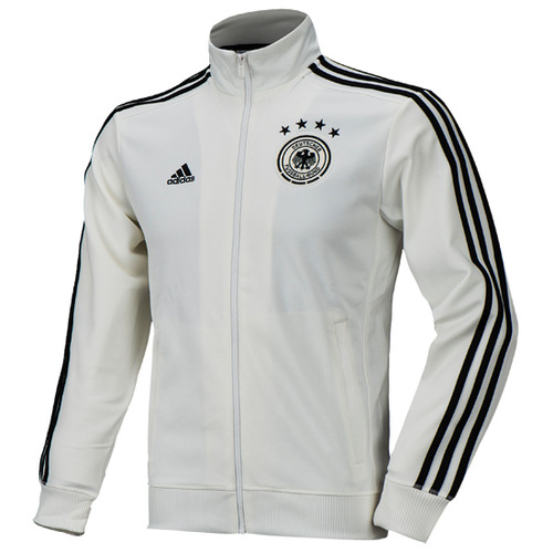 16-17 Germany (DFB) 3 Stripe Track Top - White/Solid Grey 